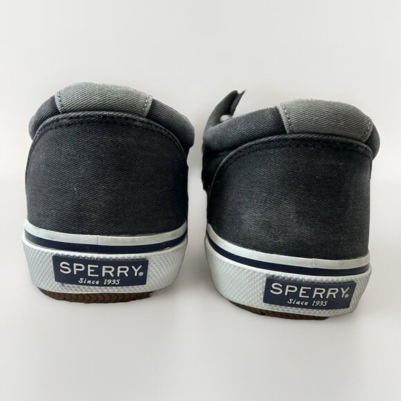 mens sperry topsider canvas shoes/size 10W stately/Charcoal Gray - Picture 6 of 16